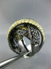 EXTRA LARGE 8.92CT BLACK & FANCY YELLOW DIAMOND 18K BLACK GOLD 3D LOVE KNOT RING