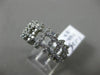 ESTATE WIDE .55CT DIAMOND 14K WHITE GOLD 3D TWO CROSS WEDDING ANNIVERSARY RING
