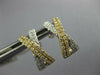 .64CT DIAMOND 18KT 2 TONE GOLD MULTI ROW CRISS CROSS CLASSIC X HANGING EARRINGS