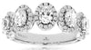 ESTATE 2CT DIAMOND 14KT WHITE GOLD 3D OVAL & ROUND HALO WEDDING ANNIVERSARY RING