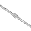 LARGE 7.41CT DIAMOND 18K WHITE GOLD ROUND & BAGUETTE DOUBLE HALO TENNIS BRACELET