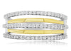 ESTATE .57CT DIAMOND 14KT 2 TONE GOLD 3D CLASSIC 5 ROW WEDDING ANNIVERSARY RING