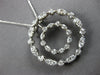 LARGE 1.25CT DIAMOND 14K WHITE GOLD CIRCLE OF LIFE FLORAL FLOATING PENDANT 27864
