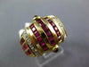 LARGE 3.65CT DIAMOND & AAA RUBY 18KT YELLOW GOLD PRINCESS MULTI ROW CROWN RING
