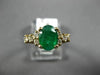 ESTATE 1.45CT DIAMOND & AAA OVAL CUT EMERALD 14KT YELLOW GOLD 3D ENGAGEMENT RING