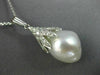 ESTATE .45CT DIAMOND & AAA SOUTH SEA PEARL 18KT WHITE GOLD FLOWER PENDANT #26193