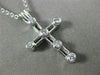 ESTATE LARGE .36CT DIAMOND 14KT WHITE GOLD CLASSIC ETOILE CROSS PENDANT #14131