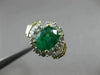 ESTATE 1.82CT ROUND & BAGUETTE DIAMOND & AAA EMERALD 14K TWO TONE GOLD HALO RING