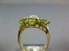 ESTATE WIDE 3.90CT DIAMOND & AAA PERIDOT 14KT TWO TONE GOLD 3D FLOWER FUN RING