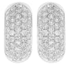 ESTATE 1.23CT DIAMOND 14KT WHITE GOLD 3D CLASSIC ROUND PAVE OVAL STUD EARRINGS