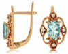 1.43CT DIAMOND & AAA AQUAMARINE 14KT ROSE GOLD 3D OVAL FILIGREE HANGING EARRINGS