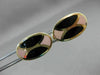 ANTIQUE LARGE 14KT YELLOW GOLD OVAL BLACK & PINK ENAMEL CUFF LINKS #21207