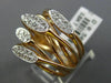 ESTATE LARGE .50CT DIAMOND 14K ROSE GOLD 3D MULTI ROW CRISS CROSS PAVE LOVE RING