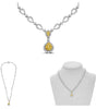 2.03CT WHITE & FANCY YELLOW DIAMOND 18KT 2 TONE GOLD PEAR SHAPE & ROUND NECKLACE
