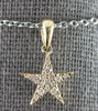 ESTATE .15CT DIAMOND 14KT YELLOW GOLD 3D CLASSIC STAR LOVE FLOATING PENDANT