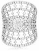 ESTATE EXTRA LARGE 1.90CT DIAMOND 14KT WHITE GOLD 3D FLOWER ETOILE COCKTAIL RING