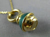ESTATE AAA GREEN ENAMEL 14KT YELLOW GOLD 3D FUN FLOATING PENDANT #MILANO025