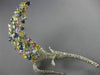 EXTRA LARGE 9.10CT DIAMOND & AAA MULTI COLOR SAPPHIRE 14KT WHITE GOLD BROOCH PIN