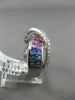 ESTATE 3.02CT DIAMOND & MULTI COLOR SAPPHIRE 14KT WHITE GOLD X DESIGN LOVE RING