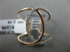 ESTATE LARGE .26CT DIAMOND 14KT ROSE GOLD 3D LOVE KNOT OPEN INFINITY FUN RING