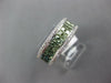 WIDE 3.70CT DIAMOND & AAA GREEN AMETHYST 14KT WHITE GOLD PRINCESS INVISIBLE RING