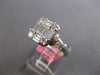 1.52CT DIAMOND 18KT WHITE GOLD 3D ROUND & BAGUETTE CLUSTER SQUARE INVISIBLE RING
