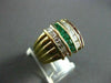 ESTATE 3.55CT DIAMOND & AAA RUBY & EMERALD 18K YELLOW GOLD MULTI ROW RING #22492