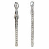 ESTATE 1.47CT DIAMOND 14KT WHITE GOLD 3D ROUND INSIDE OUT HOOP HANGING EARRINGS