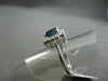 ANTIQUE 1.5CT DIAMOND & AAA SAPPHIRE 14K W GOLD EMERALD CUT HALO ENGAGEMENT RING