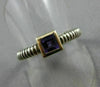 ESTATE .50CT AAA AMETHYST 925 SILVER & 14KT GOLD 3D SQUARE SOLITAIRE RING #22033