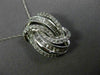 LARGE .75CT ROUND & BAGUETTE DIAMOND 14KT WHITE GOLD LOVE KNOT MULTI ROW PENDANT