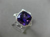 LARGE 3.94CT DIAMOND & AAA AMETHYST 14KT WHITE & ROSE GOLD HALO ENGAGEMENT RING