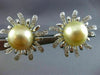 ESTATE LARGE .42CT DIAMOND & AAA SOUTH SEA PEARL 14KT WHITE GOLD FLOWER EARRINGS