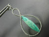 LARGE 9.58CT DIAMOND & GREEN AMETHYST 14KT WHITE GOLD INFINITY HANGING EARRINGS