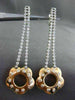 ESTATE 1.80CT DIAMOND 14KT WHITE & ROSE GOLD 3D ETOILE FLOWER HANGING EARRINGS
