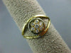 ESTATE .15CT DIAMOND 18KT YELLOW GOLD 3D FLOWER BEZEL CLASSIC LOVE RING #25832
