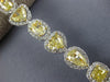 EXTRA LARGE 22.15CT WHITE & FANCY YELLOW DIAMOND 18KT WHITE GOLD TENNIS BRACELET