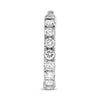 ESTATE 1.0CT DIAMOND 14KT WHITE GOLD 3D CLASSIC INSIDE OUT HOOP HANGING EARRINGS