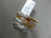 ESTATE .27CT DIAMOND 18KT WHITE & ROSE GOLD 3D 3 ROW CRISS CROSS FLEXIBLE RING