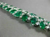 WIDE 20.98CT DIAMOND & AAA COLOMBIAN EMERALD 18KT WHITE GOLD 3D TENNIS BRACELET