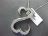ESTATE 1.36CT DIAMOND 14K WHITE GOLD DOUBLE HEART INFINITY LOVE FLOATING PENDANT