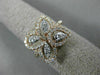 ESTATE .76CT DIAMOND 14KT YELLOW GOLD 3D CLASSIC 4 CLOVER FLOWER HALO LOVE RING