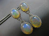 EXTRA LARGE 15.87CT DIAMOND & AAA AUSTRALIAN OPAL 14KT WHITE GOLD OVAL EARRINGS