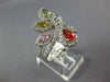 EXTRA LARGE 2.1CT DIAMOND & AAA MULTI COLOR SAPPHIRE 18K YELLOW GOLD FLOWER RING