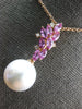 1.1CT DIAMOND & PINK SAPPHIRE & SOUTH SEA PEARL 18K ROSE GOLD MULTI LEAF PENDANT