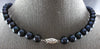 ESTATE AAA TAHITIAN PEARL 14KT WHITE GOLD 3D CLASSIC 8MM LOVE NECKLACE #27957
