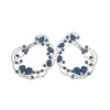EXTRA LARGE 2.67CT DIAMOND & AAA SAPPHIRE 14K WHITE GOLD FLORAL HANGING EARRINGS