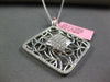 ESTATE LARGE .97CT DIAMOND 18K WHITE GOLD ROUND & PRINCESS SQUARE FLOWER PENDANT