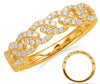 ESTATE .32CT DIAMOND 14K YELLOW GOLD LOVE KNOT MULTI LINK SEMI ETERNITY FUN RING