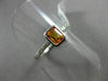ESTATE .70CT DIAMOND & CITRINE 14KT WHITE GOLD 3D CLASSIC BEZEL ENGAGEMENT RING
